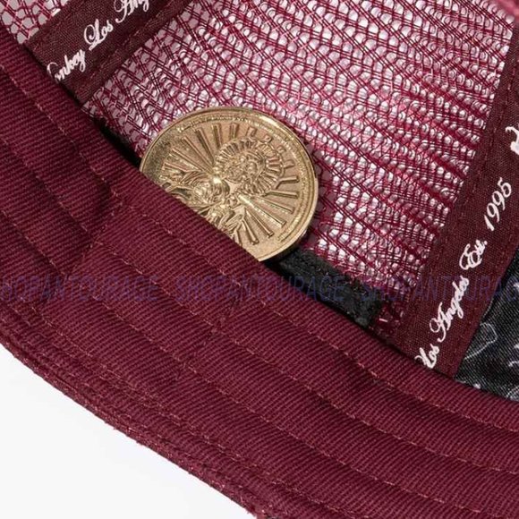 Red Monkey San Judas 2 Burgundy Limited Unisex Trucker Hat RM1480 Cap + Coin - Picture 6 of 10